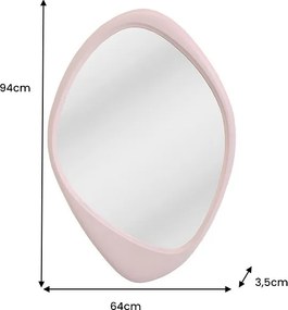 Dizajnové nástenné zrkadlo Abishek 94 cm ružové