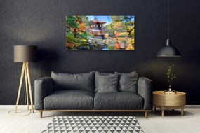 Skleneny obraz Záhrada japonsko krajina 140x70 cm
