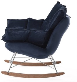 DUKA HOJDACIE KRESLO LIESLIE NAVY BLUE 90X102X85 CM MODRÁ, STRIEBORNÁ 30517