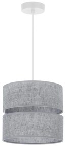 Závesné svietidlo Len, 1x šedé textilné tienidlo, (fi 20 cm), w