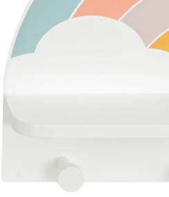 Detská nástenná polica s vešiakmi dúha/pestrofarebná