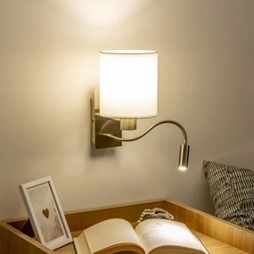 Brilagi - LED Nástenná lampa NUBILA 1xE27/25W/230V + LED/3W mosadz/biela