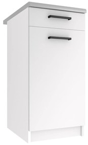 Kuchynská skrinka Belini spodná so zásuvkami 40 cm biely mat  s pracovnou doskou  TOR SDSZ1-40/1/WT/WT/0/B1