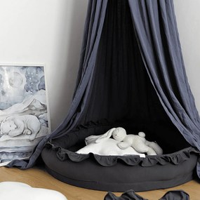 Hniezdo pre deti s volánom grafitová