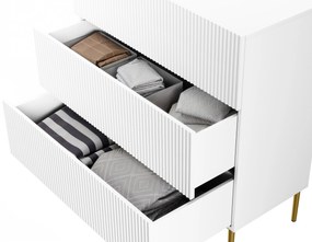 Komoda Nicole 100 cm - biely mat / zlatá
