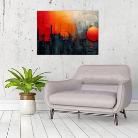 Obraz - Abstraktná maľba mesta (70x50 cm)