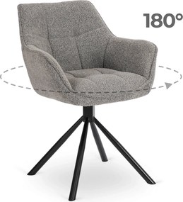 PROXIMA.store - Člúnená otočná stolička PEONY FARBA: sivá