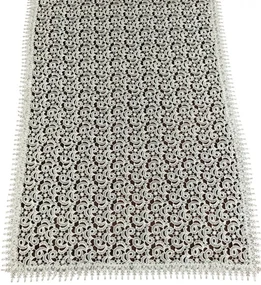 Krémový krajkový obrus s ozdobným lemom Šírka: 50 cm | Dĺžka: 100 cm