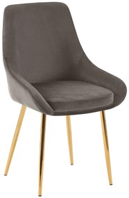 Sada 2 ks jedálenskej stoličky Elmira zamat - antracitová