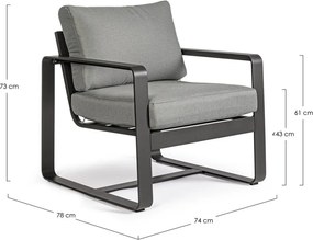 Sivé kovové záhradné kreslo Merrigan – Bizzotto