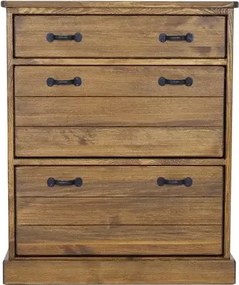 Rustikálny patinovaný drevený botník na topánky 88x40x106 cm