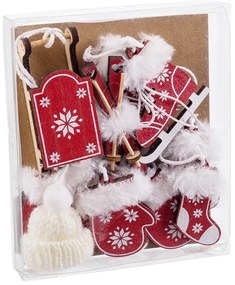 Drevené vianočné ozdoby v súprave 10 ks – Casa Selección