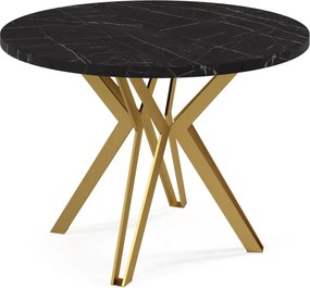 OKRÚHLY ROZKLADACÍ JEDÁLENSKÝ STÔL ETIENNE ZLATÉ NOHY 120 / 196 CM