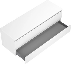 Mexen Orio, kúpeľňová skrinka pod umývadlo 140 cm s hornou časťou, 2 zásuvky, biela matná, 91A10-14047-2-BFFC01