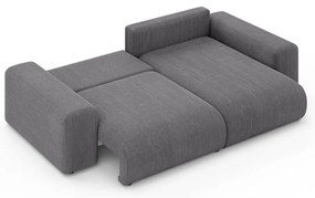 Sivá menčestrová rozkladacia rohová pohovka s úložným priestorom (variabilný roh) Luma – Ropez