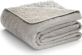 Sivobéžový zamatový prešívaný pléd 170x210 cm Laila – Restilo