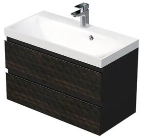 Kúpeľňová skrinka s umývadlom SAT Cube Way 80x47,5x40 cm hnedá mat CUBE3D802ZH, 1 ks