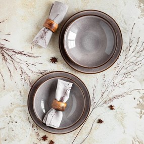 Mäser Súprava plytkých a hlbokých tanierov 8 ks SMOKY'S – hnedá