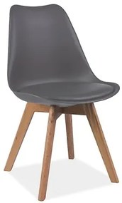 Jedálenská stolička: KRIS BUK - drevo buk/ ekokoža sivá