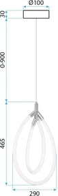 Toolight Toolight, LED závesné osvetlenie, 43W, G017-CP, zlatá-biela, OSW-06365