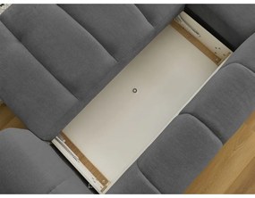 Tmavosivá rozkladacia/s úložným priestorom rohová pohovka (ľavý roh/s leňoškou) Fuji – Bobochic Paris