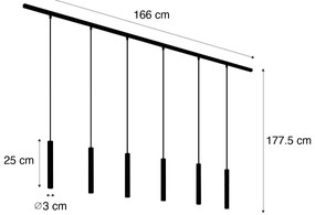 Moderný koľajnicový systém s 6 závesnými svetlami béžový s čiernou 1-fázový - Slimline Keno