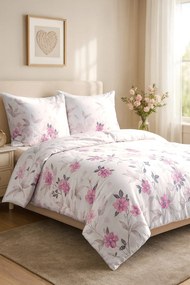 SATÉNOVÉ OBLIEČKY SATINLOVE 180X200 CM, 2KS 70X80 CM KVETY