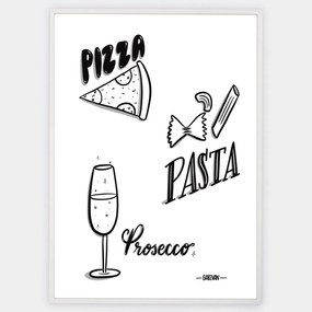Plagát Pizza Pasta Prosecco