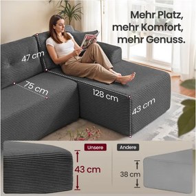 Modulárna rohová sedačka LCS184GN01 sivá