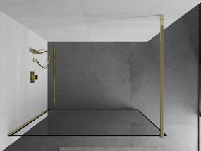 Mexen Kioto sprchová zástena 110x200 cm 8 mm, zlatý profil, sklo čierny rám, 800-110-101-50-70