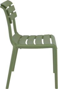 HELEN záhradná stolička bez podrúčok olive green