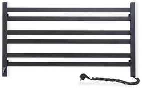 Kúpeľňový rebríkový radiátor s termostatom AVANGARD 316W/230V 50,6cm IP44 čierny pravý