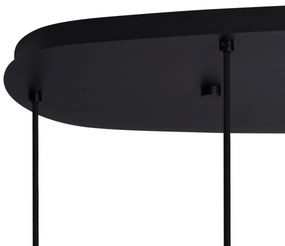 Moderné závesné svietidlo čierne s dymovým sklom 6 svetiel - Duplantis