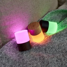 LED stolová lampa so stmievačom v prírodnej farbe so skleneným tienidlom (výška 6 cm) Lemelia – Gingko