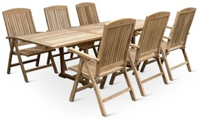 Noela Záhradný drevený set 1+6 pre 6 osôb Faisal II. hranatý