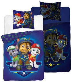 Svietiace obliečky PAW PATROL Team logo modré Rozmer obliečky: 70 x 80 cm | 140 x 200 cm