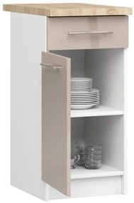 Spodná kuchynská skrinka s doskou OLIWIA S40 SZ1 biela / cappuccino, lesk