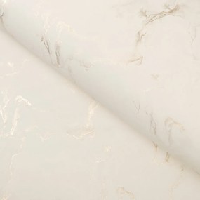 Biante Zamatový behúň na stôl Isabela IBL-017 Zlatý/dymový mramor na smotanovom 20x120 cm