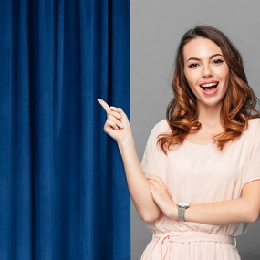 ZATEMŇOVACÍ ZÁVES NA PÁSKE MADLEN 140X300 CM TMAVOMODRÁ