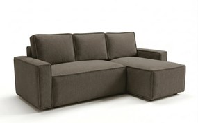 Rozkladacia obojstranná sedacia súprava do L SMART BOUCLE 232x143 cm, sivohnedá
