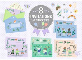 Súprava pozvánok na detskú oslavu – zvieracia kapela