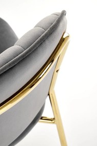 JEDÁLENSKÁ STOLIČKA SENNA SIVÁ + ZLATÉ NOHY