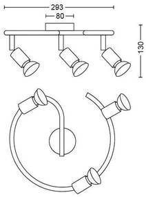 Philips - Bodové svietidlo LIMBALI 3xGU10/50W/230V čierna