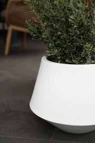 Okrúhly kvetináč BERBELIT, sklolaminát, výška 30 cm, biely