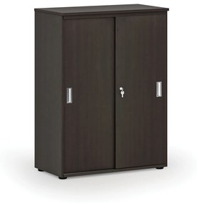 Kancelárska skriňa so zasúvacími dverami PRIMO WOOD, 1087 x 800 x 420 mm, wenge