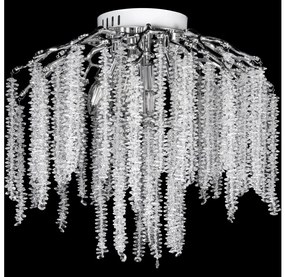 Prisadený luster 6xE14/60W/230V + 3xLED/3W pr. 54 cm lesklý chróm