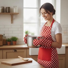 Kuchynský set BODKA červená 3 diely