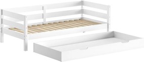 Biela detská posteľ z borovicového dreva s výsuvným lôžkom s roštom 90x200 cm Margrit – Vipack