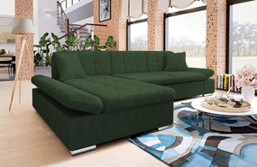 Rohová sedacia súprava Jude (tmavozelená)