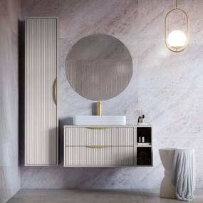 Závěsná skříňka pod umyvadlo Avila s deskou 80 cm kašmír/zlatá